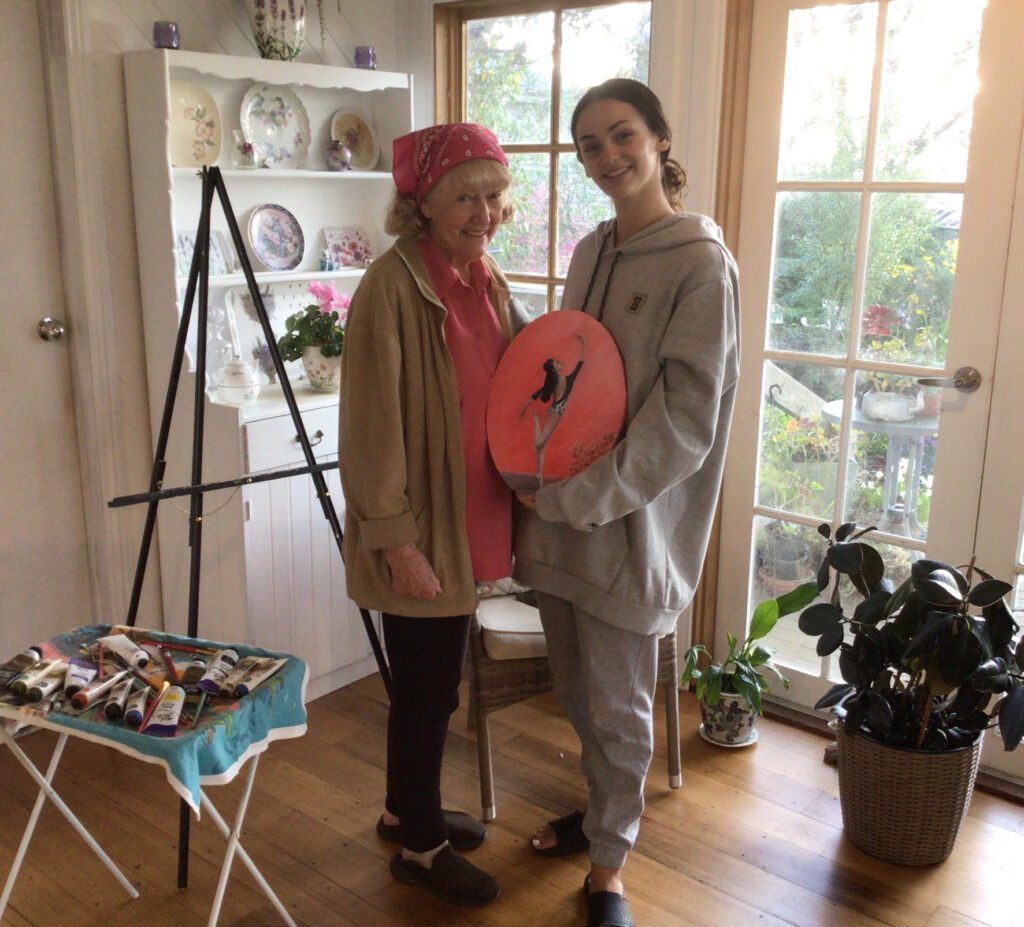 Ballet dancer's grandmother's painting gift